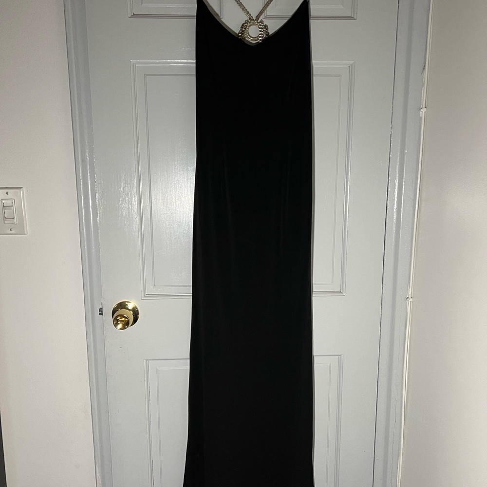 Black dress with silver bead detailing